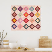 Poster Motif de tissus colorés (Cuisine)