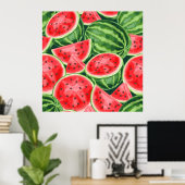 Poster Motif de tranches de pastèque vibrantes d'été (Bureau à domicile)