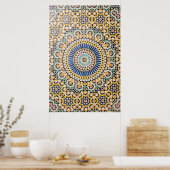 Poster Motif de tuiles géométriques, Maroc (Cuisine)