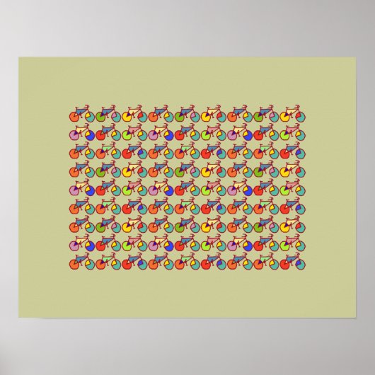 Poster motif de vélo coloré (Devant)