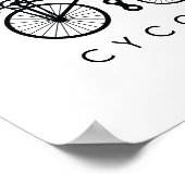 Poster Motif de vélo noir et blanc moderne (Coin)