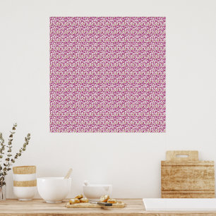 Poster Motif de vigne botanique rose, design floral de la