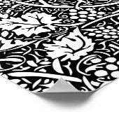 Poster Motif de vigne de raisin noir et blanc de William (Coin)