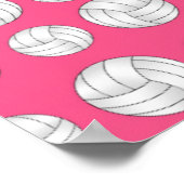 Poster Motif de volley-ball rose (Coin)