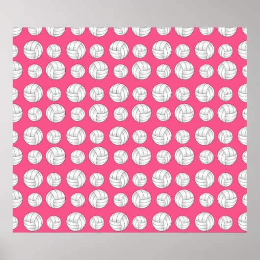 Poster Motif de volley-ball rose (Devant)