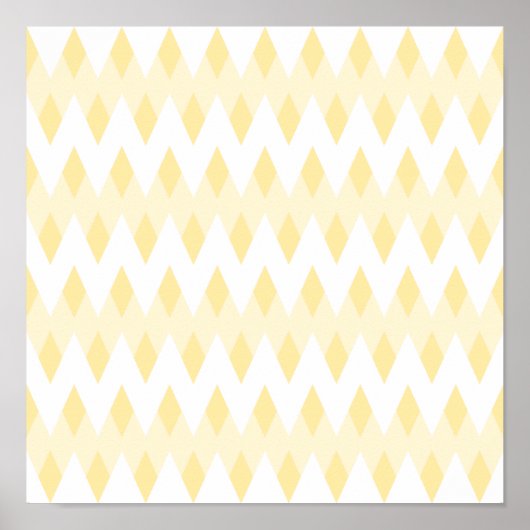 Poster Motif de Zigzag Jaune crémeux aux formes diamant. (Devant)