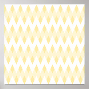 Poster Motif de zigzag jaune crémeux avec des formes de
