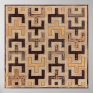 Poster Motif décoratif africain en tissu boueux
