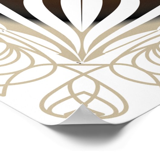 Poster Motif décoratif de motif baroque brun avec Flo (Coin)