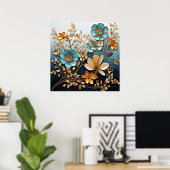 Poster Motif décoratif en porcelaine (Bureau à domicile)