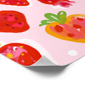 Poster Motif Délice de Fraises (Coin)