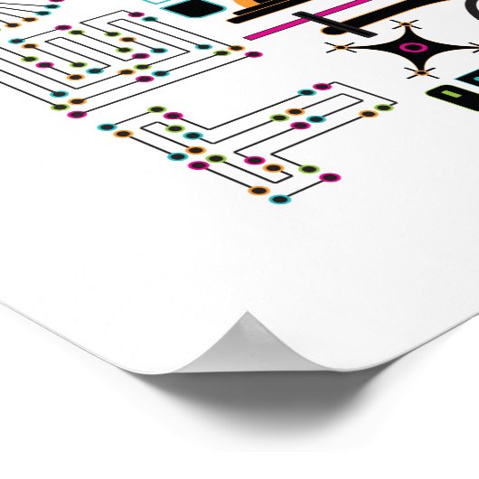 Poster Motif d'équipements et d'objets technologiques mod (Coin)