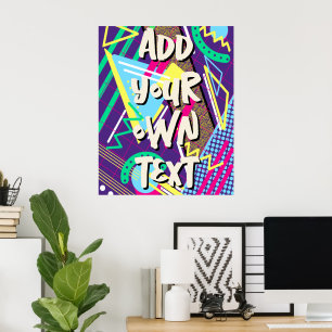 Poster motif des années 90, années 90 Retro Geometry Gree