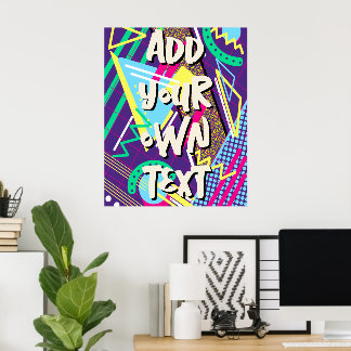 Poster motif des années 90, années 90 Retro Geometry Gree