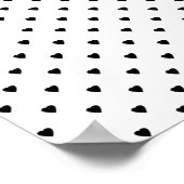 Poster Motif des Coeurs Noir et Blanc. (Coin)