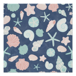 Poster motif des coquillages