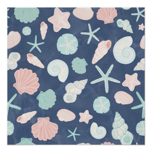 Poster motif des coquillages (Devant)