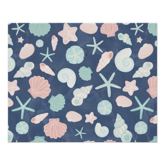 Poster motif des coquillages (Devant)