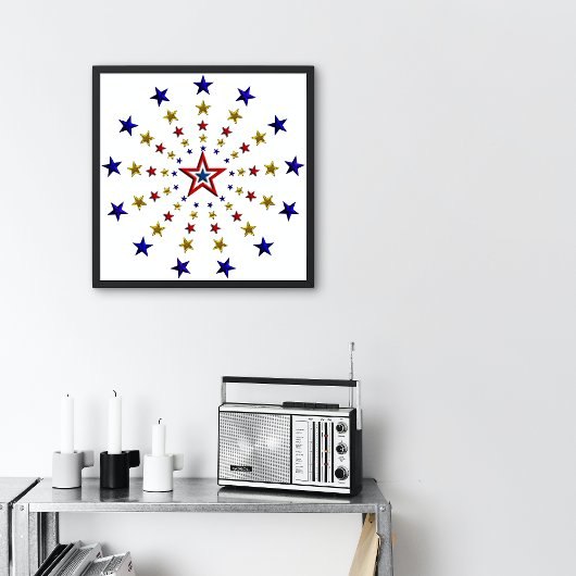 Poster Motif des Étoiles Patriotiques Petit