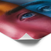 Poster Motif des faces colorées (Coin)