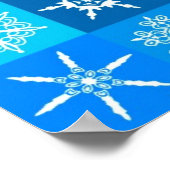 Poster Motif des flocons bleus (Coin)
