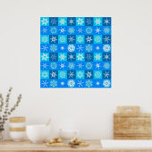 Poster Motif des flocons bleus (Cuisine)