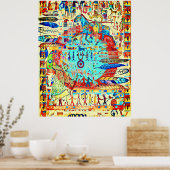 Poster motif des plumes et des guerriers (Cuisine)