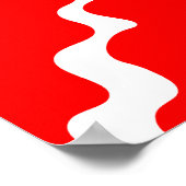Poster Motif des vagues blanches et rouges (Coin)