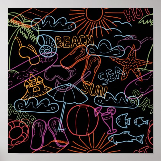 Poster Motif d'été (Devant)