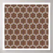 Poster Motif d'étoile géométrique complexe dans des tons (Devant)
