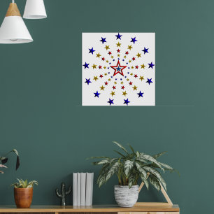 Poster Motif d'étoiles patriotiques