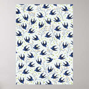 Poster Motif d'hirondelle
