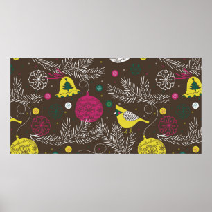 Poster Motif d'hiver de Noël