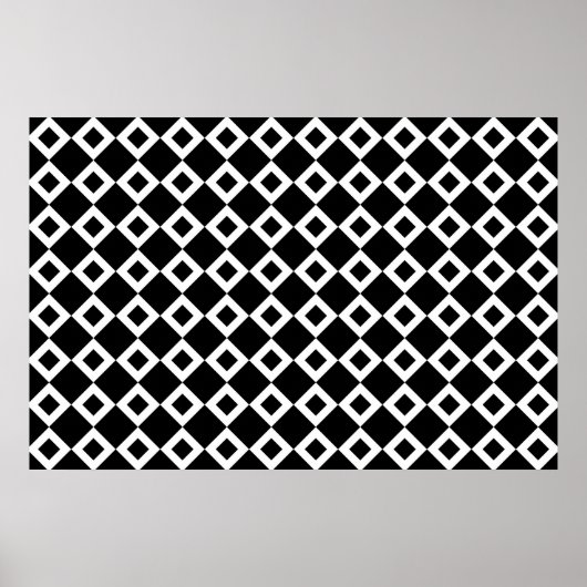 Poster Motif Diamant noir et blanc (Devant)