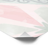 Poster Motif diamant pastel vert et rose (Coin)