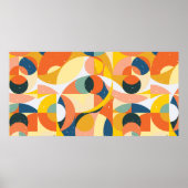 Poster Motif d'illustration minimaliste géométrique avec (Devant)