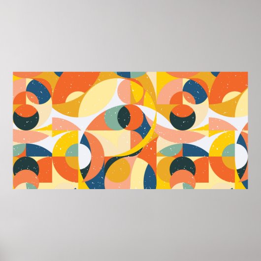 Poster Motif d'illustration minimaliste géométrique avec (Devant)