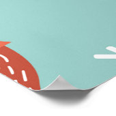 Poster Motif d'illustration sans couture avec renard oran (Coin)