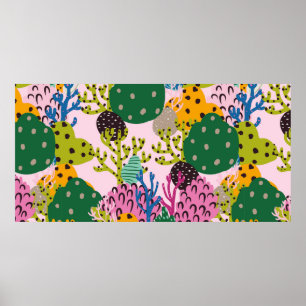 Poster Motif d'illustration sous-marine lumineux avec bea