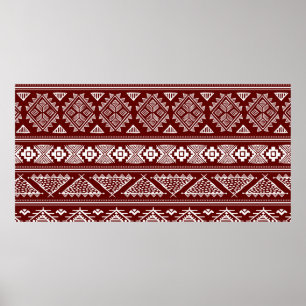 Poster Motif d'illustration tribal vintage sans couture e