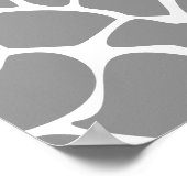 Poster Motif d'impression de girafe en gris. (Coin)