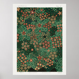 Poster Motif d'impression florale japonais de Section VII