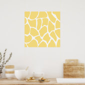 Poster Motif d'impression Giraffe en Jaune. (Cuisine)