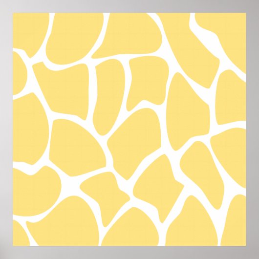 Poster Motif d'impression Giraffe en Jaune. (Devant)