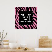Poster Motif d'impression monogramme rose et noir (Cuisine)
