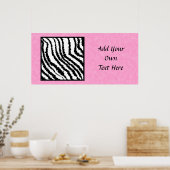 Poster Motif d'impression Zèbre noir et blanc. (Cuisine)