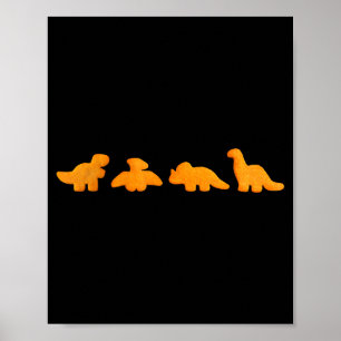 Poster Motif dinosaures nuggets de poulet _ Di réaliste d