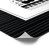 Poster Motif d'instruments de musique noir et blanc moder (Coin)