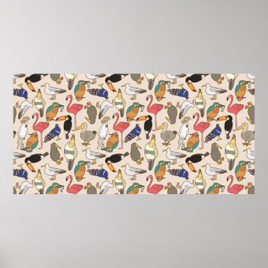 Poster motif d'oiseaux transparent (Devant)