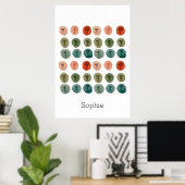 Poster Motif Doodle Aquarelle (Bureau à domicile)